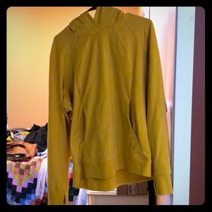 Lululemon mustard yellow hoodie scuba neck size 12